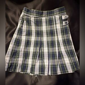 Girls size 12 Portuguese Pine and Blue Gordon Tartan Plaid Skort